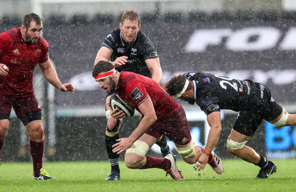 Sean O’Connor in Guinness PRO14 action against the Ospreys in September 2017.